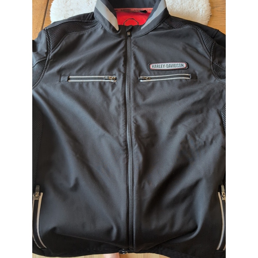 Harley-Davidson Mens Performace Soft Shell & Mesh Black Jacket Sz 2XLT NWOT - Picture 4 of 11
